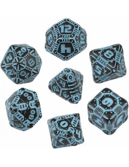 es::Set de 7 dados Tech. Black / Blue