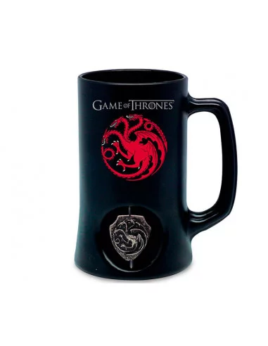 es::Juego de Tronos: Jarra Targaryen negra emblema giratorio