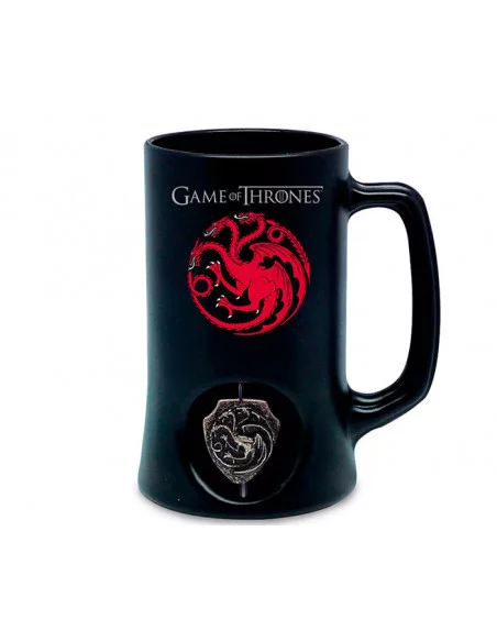 es::Juego de Tronos: Jarra Targaryen negra emblema giratorio