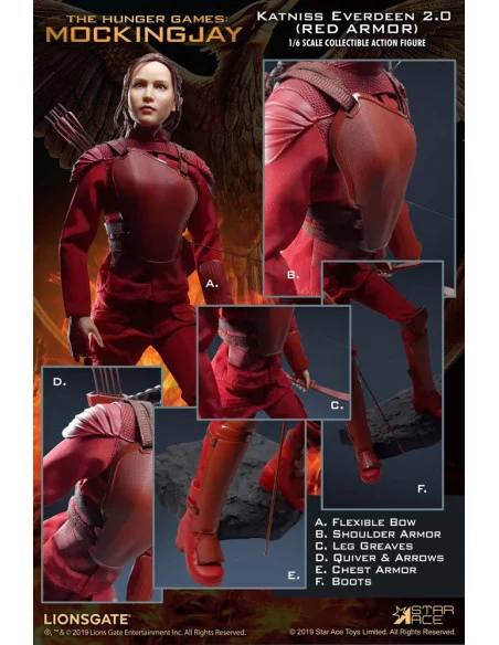 es::Los juegos del hambre sinsajo Parte 1 MFM Figura 1/6 Katniss Everdeen Red Armor Ver. 30 cm