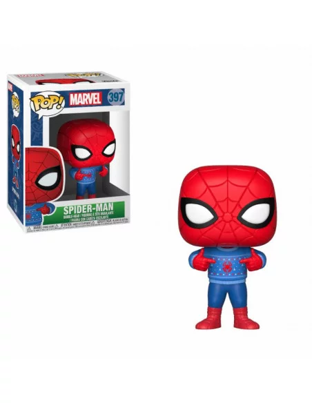 es::Marvel Comics POP! Marvel Holiday Vinyl Cabezón Spider-Man Ugly Sweater 9 cm