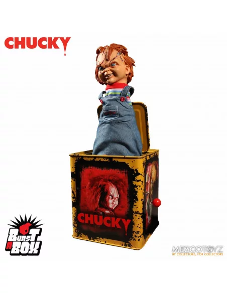 es::La novia de Chucky Caja de música Caja sorpresa Burst-A-Box Scarred Chucky 36 cm
