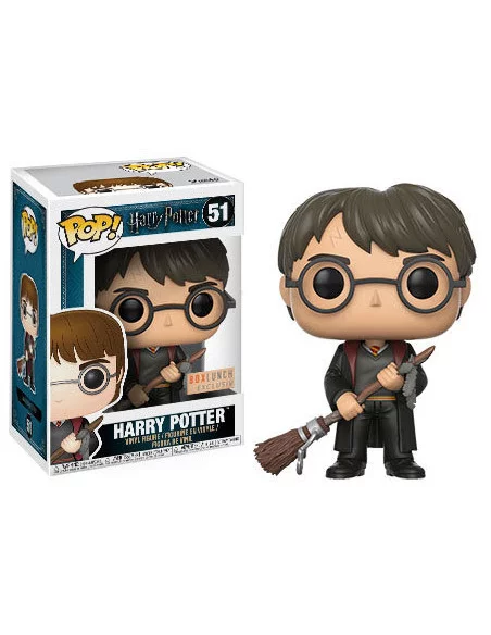 es::Harry Potter POP! Movies Vinyl Figura Harry with Firebolt & Feather Exclusive