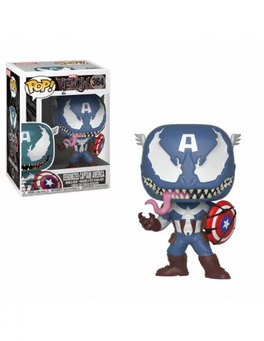 es::Venom POP! Marvel Vinyl Cabezón Venomized Captain America 9 cm