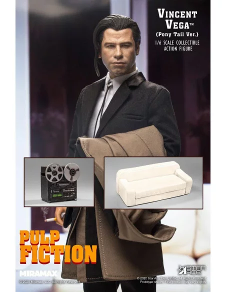 es::Pulp Fiction Figura My Favourite Movie 1/6 Vincent Vega 2.0 Pony Tail Deluxe Version 30 cm
