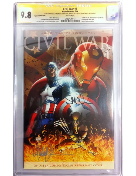 Civil War 1 Aspen Variant Cgc 9.8 Ss Turner, Mcni-10