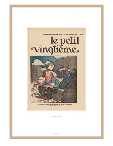 Litografía Tintín Le petit vingtième: Tintín en Am-10