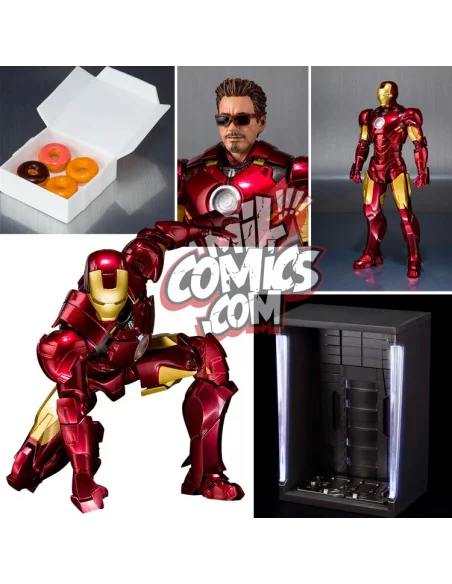 es::Iron Man 2 Figura S.H. Figuarts Iron Man Mark IV & Hall of Armor Set Tamashii Web EX 14 cm