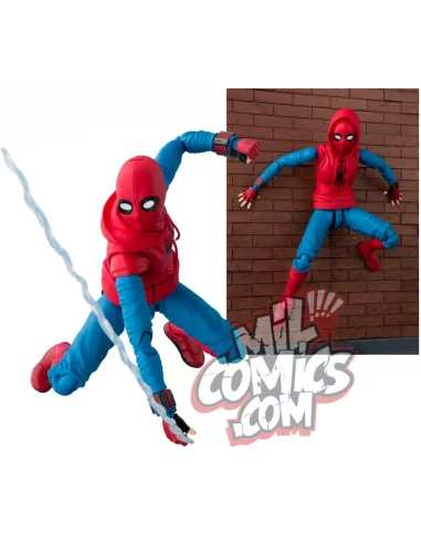es::Spider-Man Homecoming Figura S.H. Figuarts Spider-Man Home-made suit & Option Act Wall 15 cm