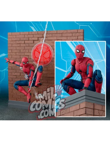 es::Spider-Man Homecoming Figura S.H. Figuarts Spider-Man & Tamashii Option Act Wall 15 cm