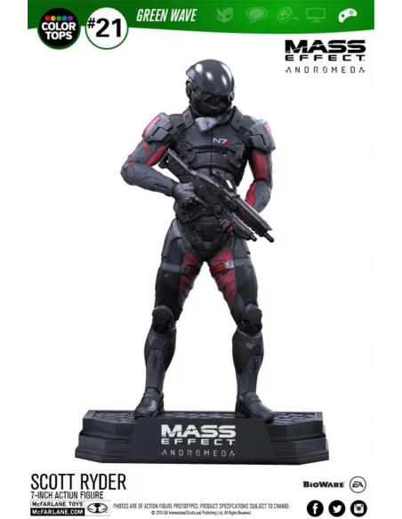 es::Mass Effect Andromeda Figura Color Tops Scott Ryder 18 cm
