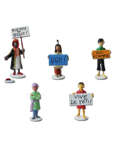 Pack de 5 modelos - Figuras de plomo Tintín Felici-10