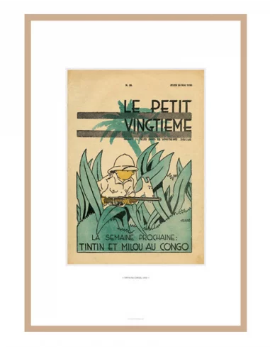 Litografía Tintín Le petit vingtième. Congo-10