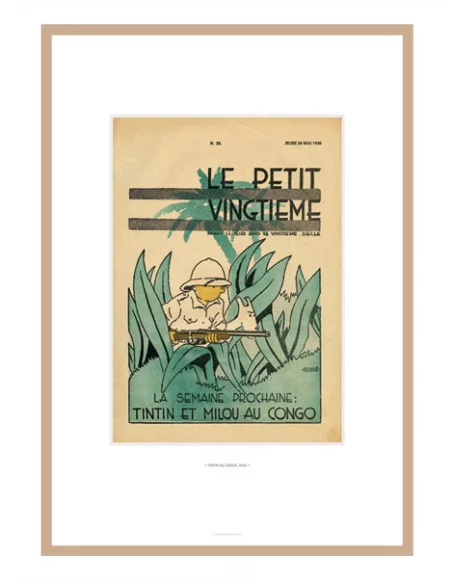 Litografía Tintín Le petit vingtième. Congo-10