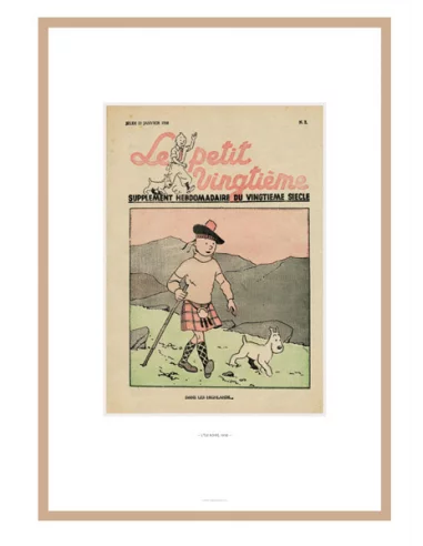 Litografía Tintín Le petit vingtième. La Isla Negr-10