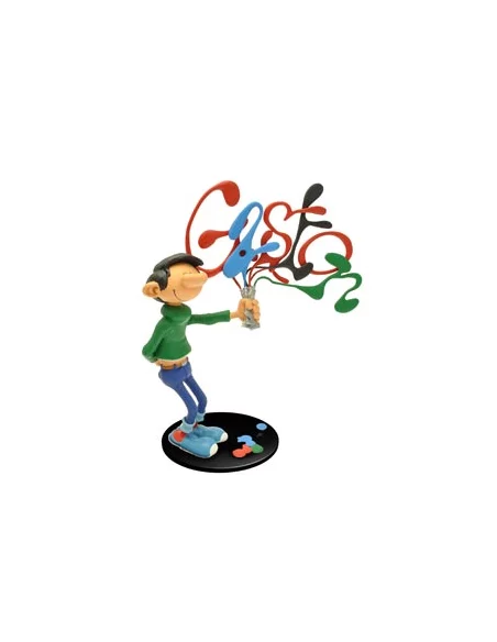 Gastón el Gafe Estatua Gastón con tubos de pintura-10