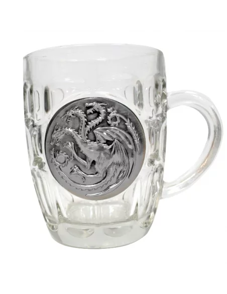 Juego de Tronos: Jarra de cristal escudo metálico -10