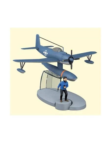 Avión Tintin: Hidroavión Azul y Haddock - Stock de-10
