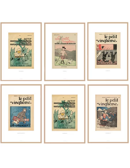 Litografías Tintín Le petit vingtième Set de 6-10