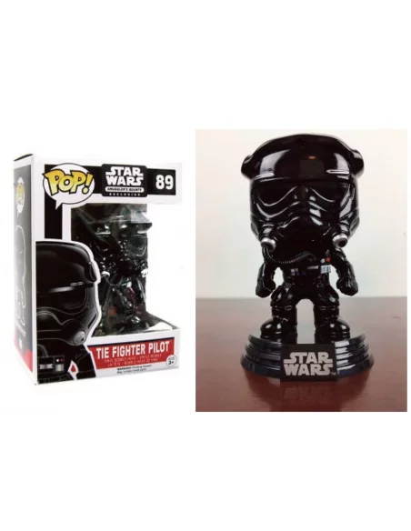 es::Star Wars POP! Vinyl Cabezón Tie Fighter Pilot Black Chrome 9 cm