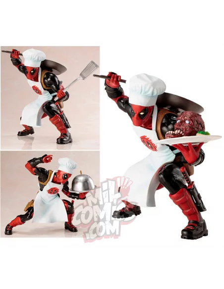 es::Marvel Comics Estatua PVC ARTFX+ 1/10 Cooking Deadpool 14 cm