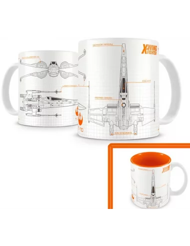 Star Wars Episodio VII X-Wing Blueprints taza