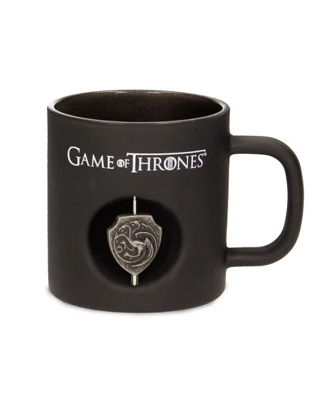 es::Juego de Tronos: Taza Targaryen negra emblema giratorio