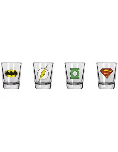 es::DC Comics: Set 4 vasos de chupito logos