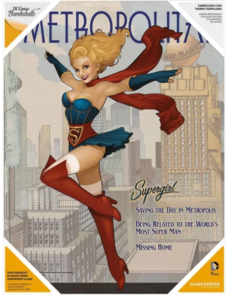 es::DC Comics Bombshells: Supergirl Póster de vidrio 40 x 30 cm.
