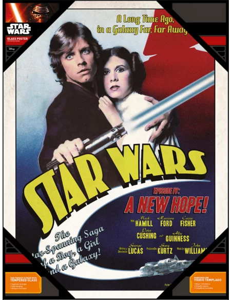 es::Star Wars Póster de Vidrio Luke y Leia Color 30 x 40 cm