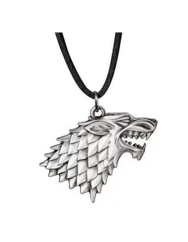 es::Juego de tronos: Colgante Escudo Stark con cordón de cuero Noble Collection