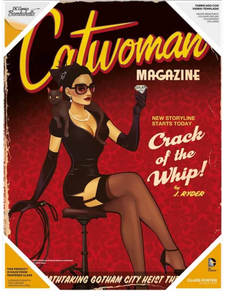 es::DC Comics Bombshells: Catwoman Póster de vidrio 40 x 30 cm.