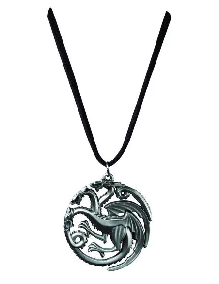 es::Juego de tronos: Colgante Targaryen con cordón de cuero Noble Collection