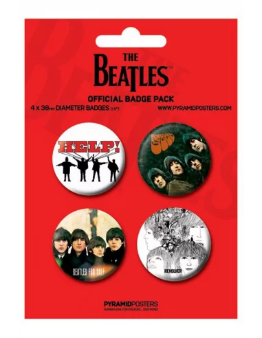 es::PACK 4 CHAPAS THE BEATLES - RED