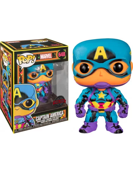 es::Marvel POP! Marvel Black Light Vinyl Figura Captain America 9 cm-0