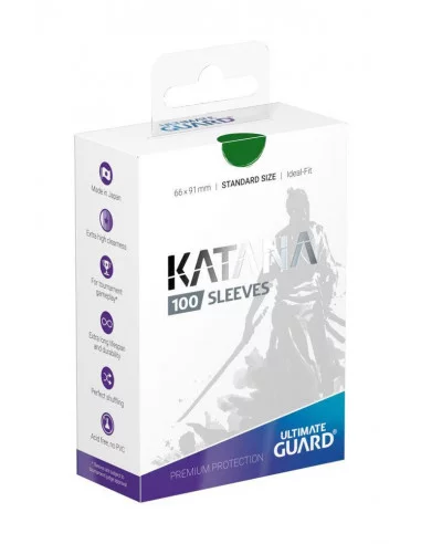 es::Ultimate Guard Katana Sleeves Tamaño Estándar Verde 100 fundas para cartas